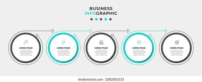 Vector Infographic design business template with icons and 5 options or steps. 