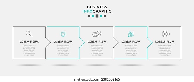 Vector Infographic design business template with icons and 5 options or steps. 
