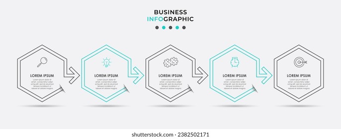 Vector Infographic design business template with icons and 5 options or steps. 