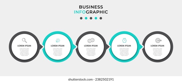 Vector Infographic design business template with icons and 5 options or steps. 