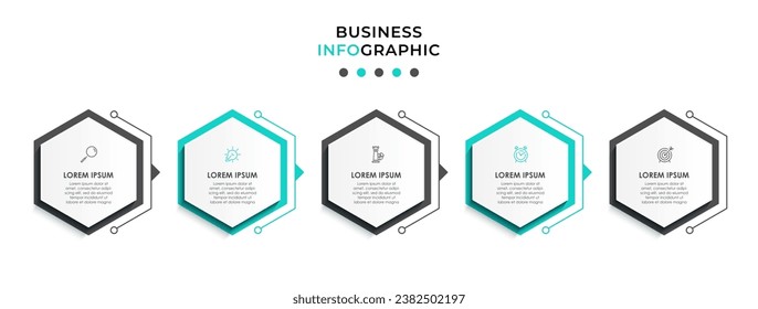 Vector Infographic design business template with icons and 5 options or steps. 