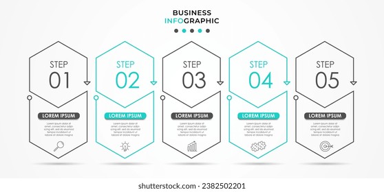 Vector Infographic design business template with icons and 5 options or steps. 