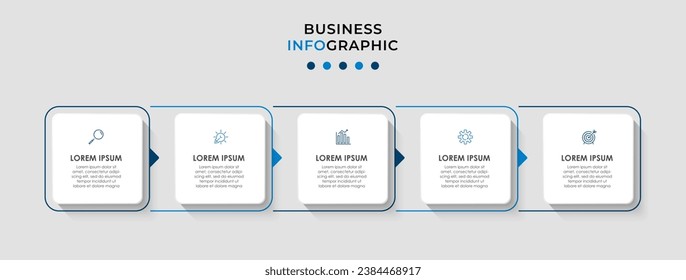 Vector Infographic design business template with icons and 5 options or steps. 