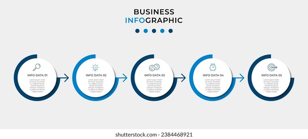 Vector Infographic design business template with icons and 5 options or steps. 