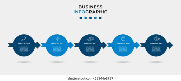 Vector Infographic design business template with icons and 5 options or steps. 