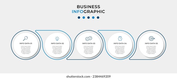 Vector Infographic design business template with icons and 5 options or steps. 