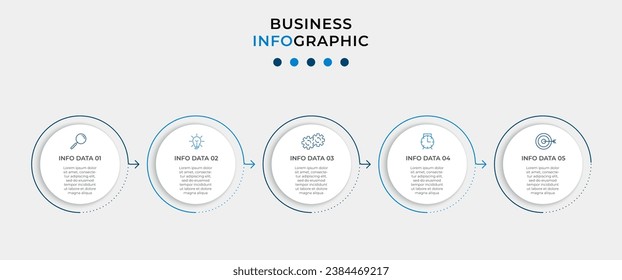 Vector Infografik Design Business Template mit Symbolen und 5 Optionen oder Schritten. 