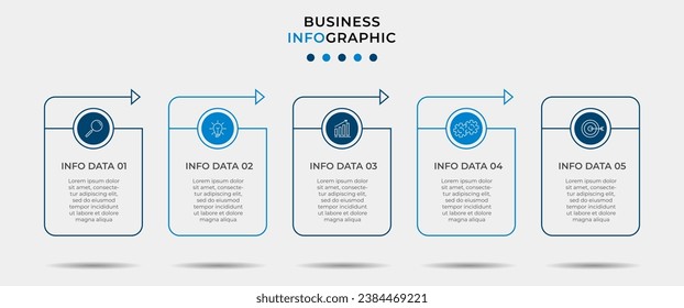 Vector Infographic design business template with icons and 5 options or steps. 