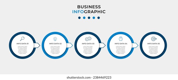 Vector Infographic design business template with icons and 5 options or steps. 