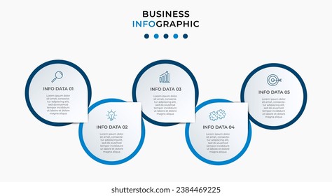 Vector Infographic design business template with icons and 5 options or steps. 