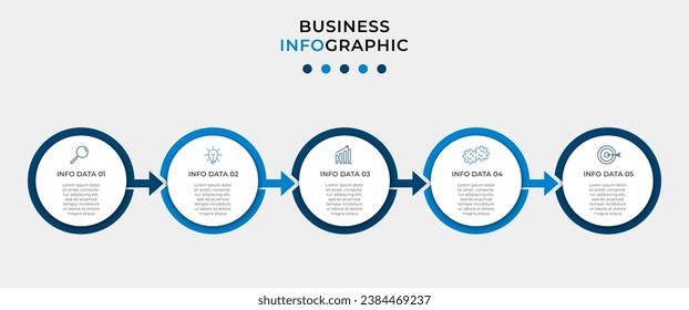 Vector Infographic design business template with icons and 5 options or steps. 