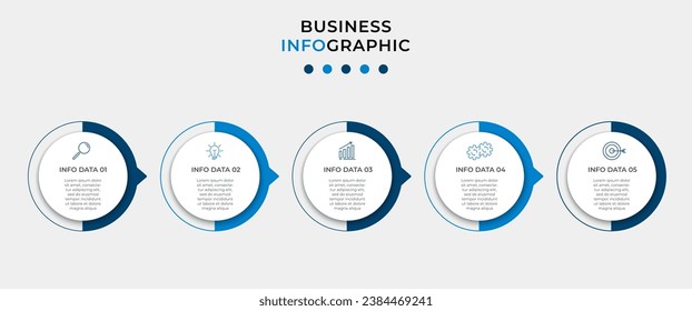 Vector Infografik Design Business Template mit Symbolen und 5 Optionen oder Schritten. 