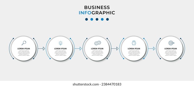 Vector Infographic design business template with icons and 5 options or steps. 