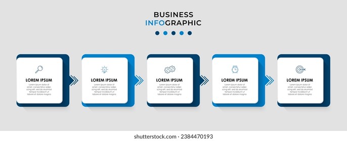 Vector Infographic design business template with icons and 5 options or steps. 