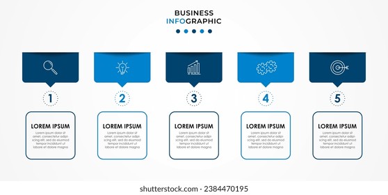 Vector Infographic design business template with icons and 5 options or steps. 