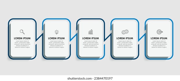 Vector Infographic design business template with icons and 5 options or steps. 