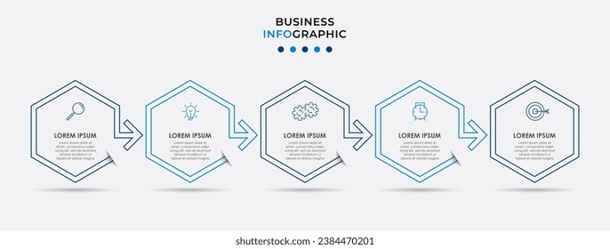 Vector Infographic design business template with icons and 5 options or steps. 