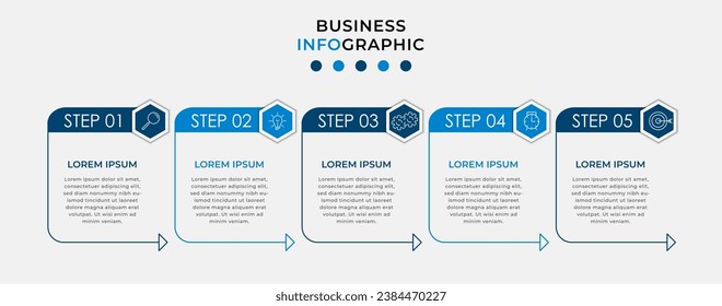 Vector Infografik Design Business Template mit Symbolen und 5 Optionen oder Schritten. 