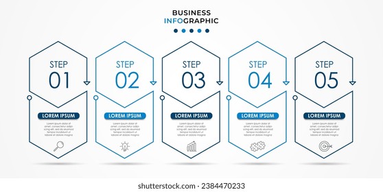 Vector Infografik Design Business Template mit Symbolen und 5 Optionen oder Schritten. 