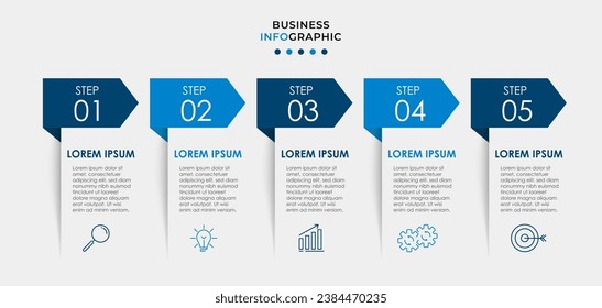 Vector Infographic design business template with icons and 5 options or steps. 