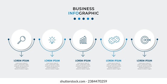 Vector Infographic design business template with icons and 5 options or steps. 