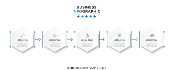 Vector Infographic design business template with icons and 5 options or steps. 
