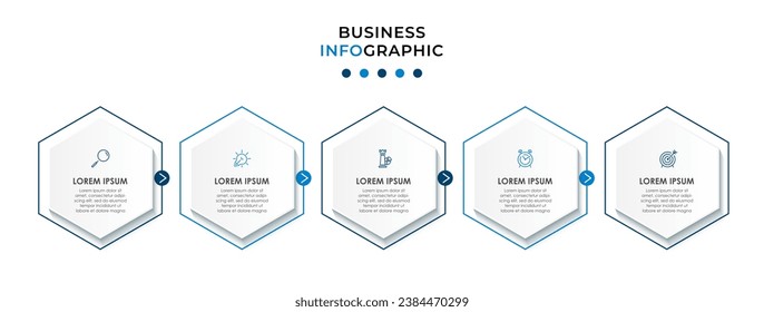 Vector Infographic design business template with icons and 5 options or steps. 