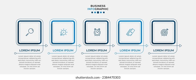 Vector Infographic design business template with icons and 5 options or steps. 