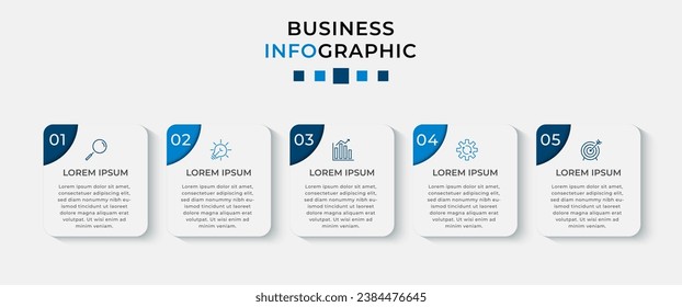 Vector Infographic design business template with icons and 5 options or steps.