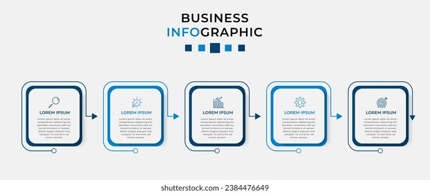 Vector Infografik Design Business Template mit Symbolen und 5 Optionen oder Schritten.