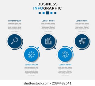 Vector Infographic design business template with icons and 5 options or steps. 