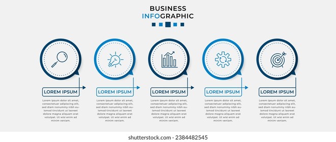 Vector Infographic design business template with icons and 5 options or steps. 