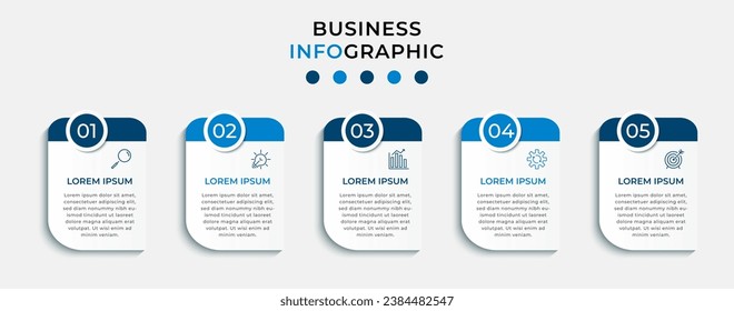 Vector Infographic design business template with icons and 5 options or steps. 