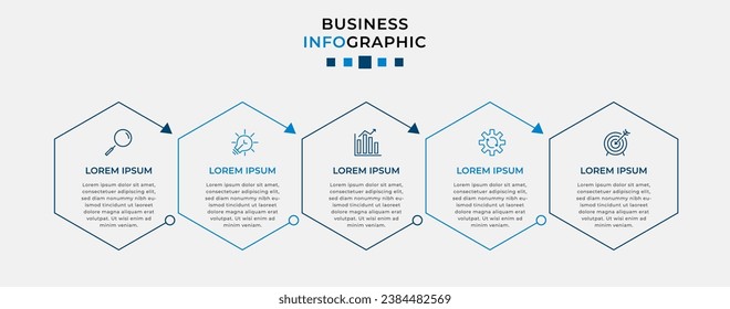 Vector Infographic design business template with icons and 5 options or steps. 