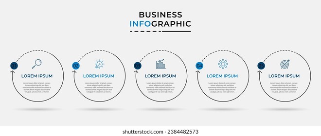 Vector Infographic design business template with icons and 5 options or steps. 