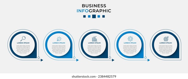Vector Infographic design business template with icons and 5 options or steps. 