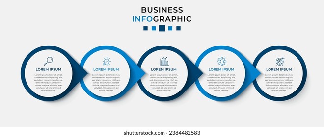 Vector Infographic design business template with icons and 5 options or steps. 