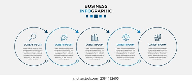 Vector Infographic design business template with icons and 5 options or steps. 