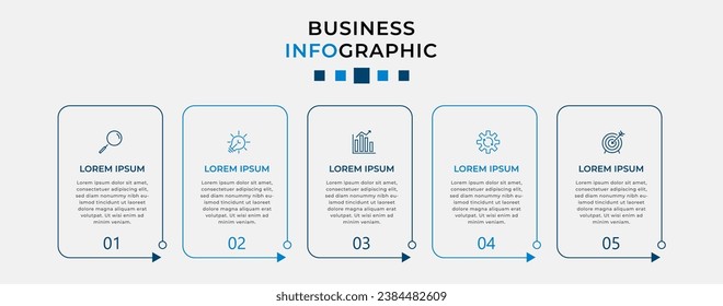 Vector Infographic design business template with icons and 5 options or steps. 