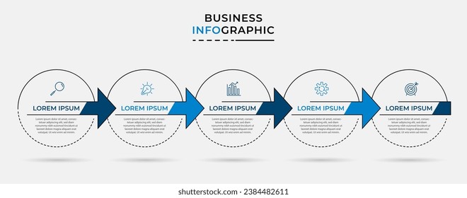 Vector Infographic design business template with icons and 5 options or steps. 