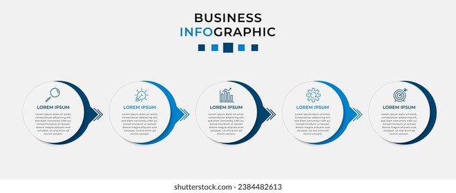 Vector Infographic design business template with icons and 5 options or steps. 