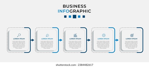 Vector Infographic design business template with icons and 5 options or steps. 
