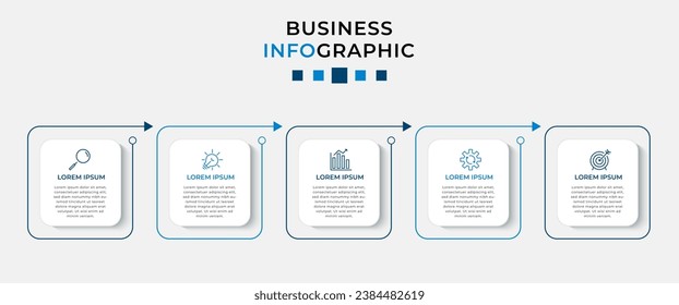 Vector Infographic design business template with icons and 5 options or steps. 