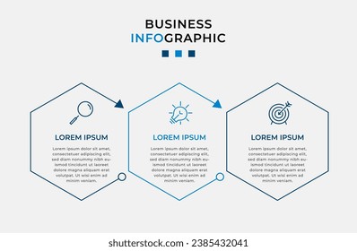 Vector Infographic design business template with icons and 3 options or steps. square design or diagram