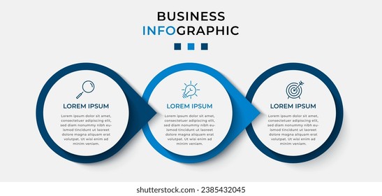 Plantilla de negocio de diseño de infografía vectorial con iconos y 3 opciones o pasos. diseño cuadrado o diagrama