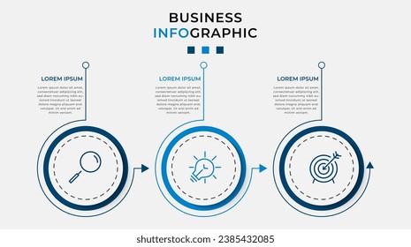 Vector Infographic design business template with icons and 3 options or steps. square design or diagram