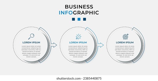 Vector Infographic design business template with icons and 3 options or steps. square design or diagram