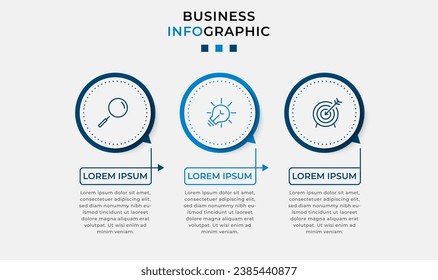 Plantilla de negocio de diseño de infografía vectorial con iconos y 3 opciones o pasos. diseño cuadrado o diagrama