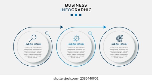 Vector Infographic design business template with icons and 3 options or steps. square design or diagram