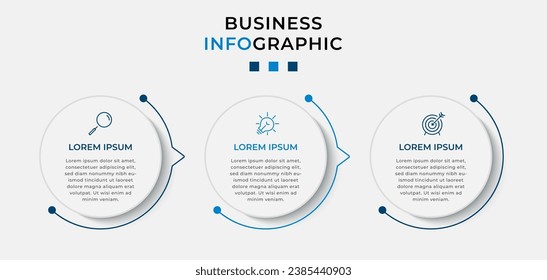 Vector Infographic design business template with icons and 3 options or steps. square design or diagram